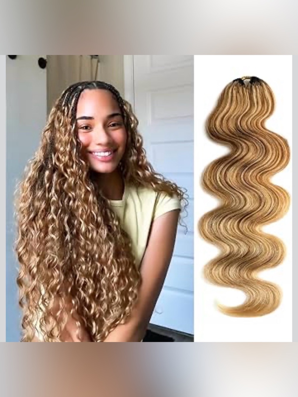 Human Crochet Hair, Knotless Pre-Separated Invisible #27/30/613 B